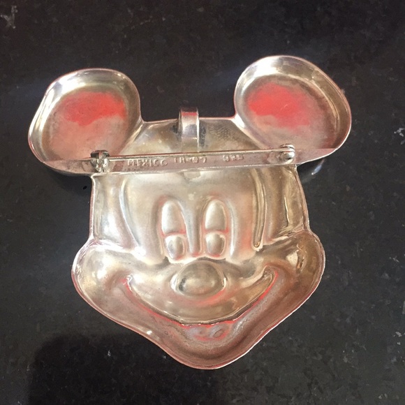 Large Mexico Taxco Sterling Mickey Mouse Pin - Picture 3 of 4